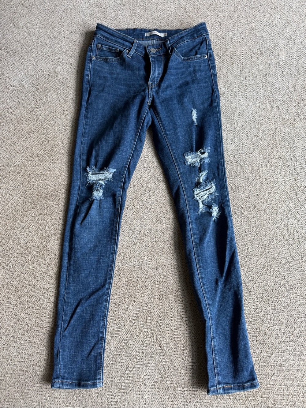 Levi's 711 Skinny Jeans Distressed Medium Wash Size 24